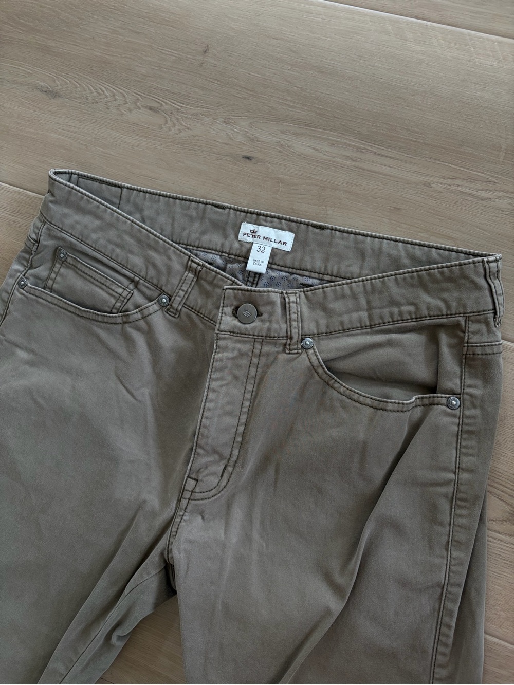 Peter Millar Men's Olive Straight Leg Jeans Size 32